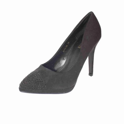 Zapato Taco Negro Vía Franca Mujer-0