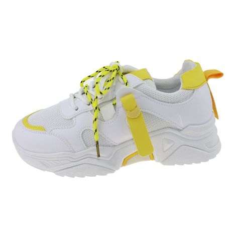 Zapatilla Blanco/Amarillo Vía Franca Mujer-2