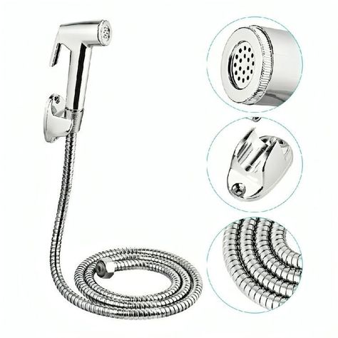 Ducha Bidet Arabe Soporte + Manguera Flexible Wc Baño-1