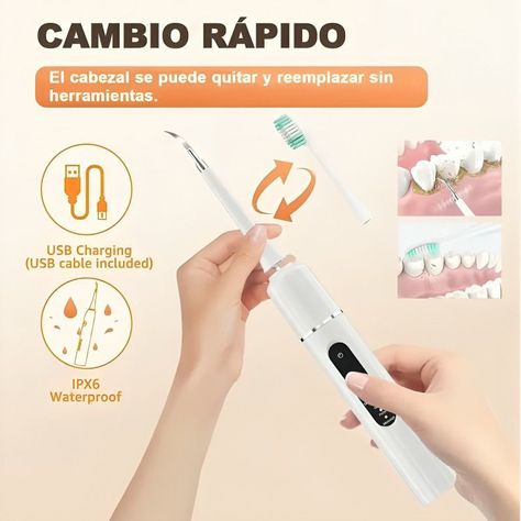 Kit Cepillo Limpiador Dental Eléctrico Ultrasónico Removedor-2