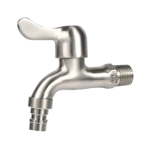 Grifo De Acero Inoxidable, Llave De Paso 1/2-0