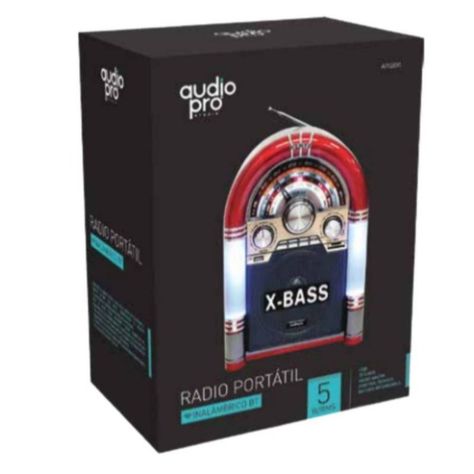 RADIO ROCKOLA FM DE 3 BANDAS CON USB-SD BATERIA RECARGABLE AUDIOPRO-1