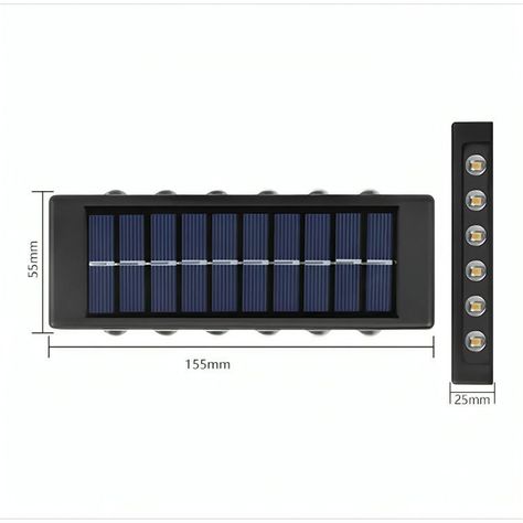 Pack X 2 Lampara Solar 12 Led Exterior Aplique De Muro-1
