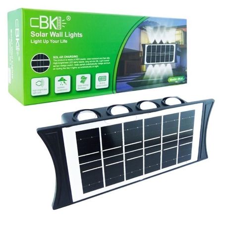 Aplique Solar 8 LED Duo Color BK-8 para Muro-0