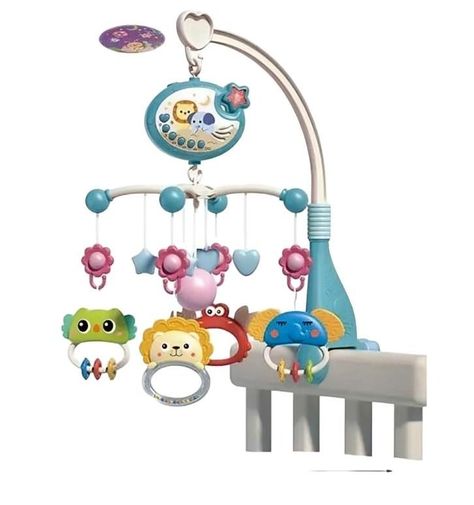 Movil Infantil  Musical con proyección de imagen Celeste (698-84)-0