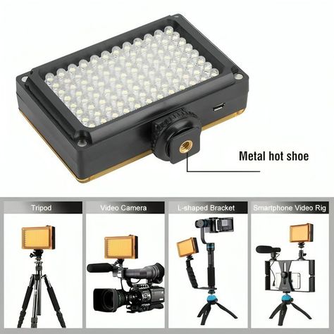 Foco De Cámara 96 Led Flash Batería Con 2 Filtros-2