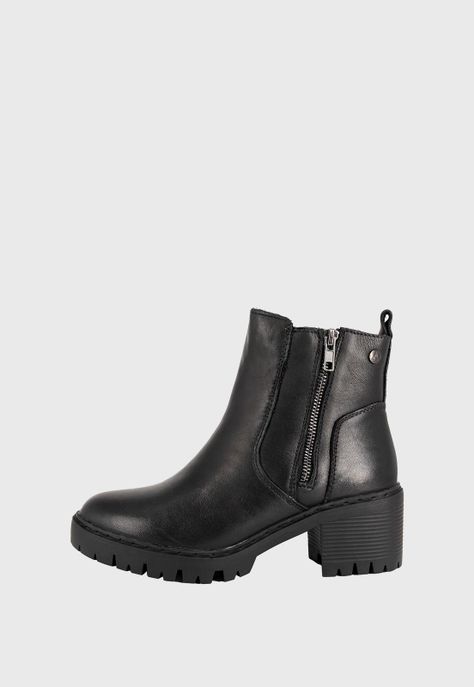 Botin de Cuero Gaby Negro Alquimia-1