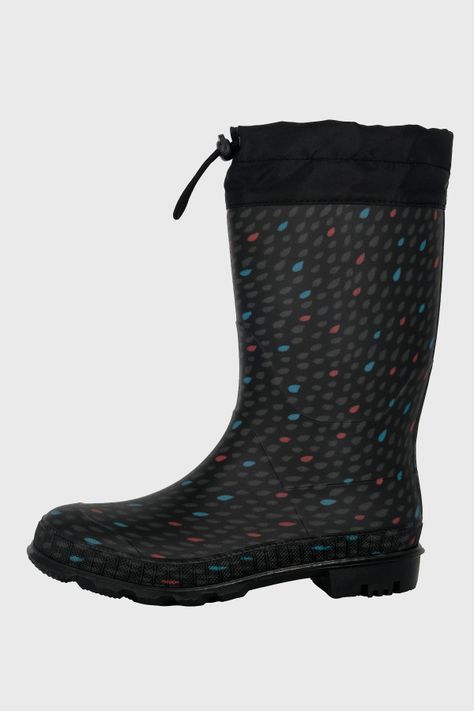 Bota de Agua con Polar Biela Gotas Negro Alquimia-1