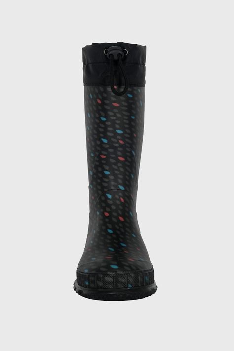 Bota de Agua con Polar Biela Gotas Negro Alquimia-2