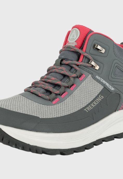 Botin Outdoor Waterproof Rosal Gris Alquimia-3