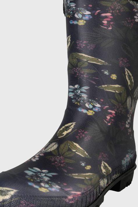 Bota de Agua con Polar Biela Flores Negro Alquimia-3