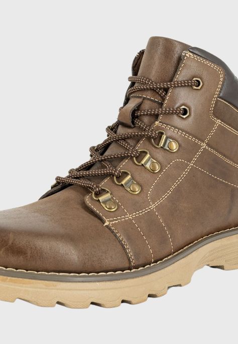 Botin de Cuero Leon Café London Adixt-3