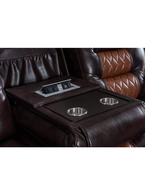 SOFA RECLINABLE 3 CUERPOS ORANGE BROWN -1