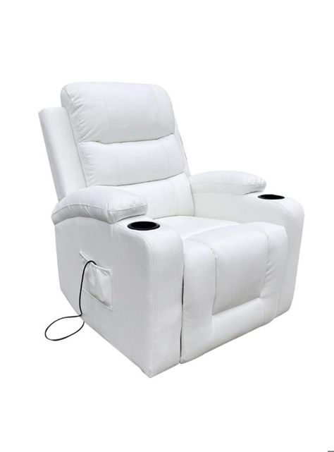 BERGERE BIG BOSS MASAJE Y ELEVACION RECLINABLE ELECTRICO BLANCO-2