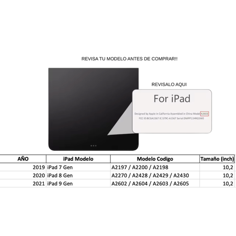 Lamina Vidrio Para iPad 10.2 (7ma/8va/9na) Gen-1