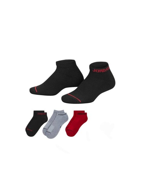 Calcetines Pack x3 Jordan Cortos Unisex Color Negro Rojo Gris-0