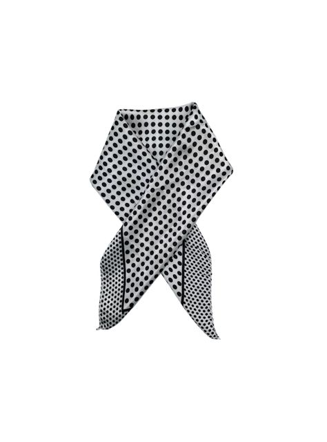 Pañuelo Satinado Mujer Color Blanco con Lunares Negros 50 x 50 cms-1