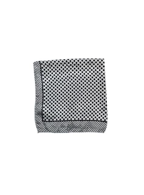 Pañuelo Satinado Mujer Color Blanco con Lunares Negros 50 x 50 cms-2