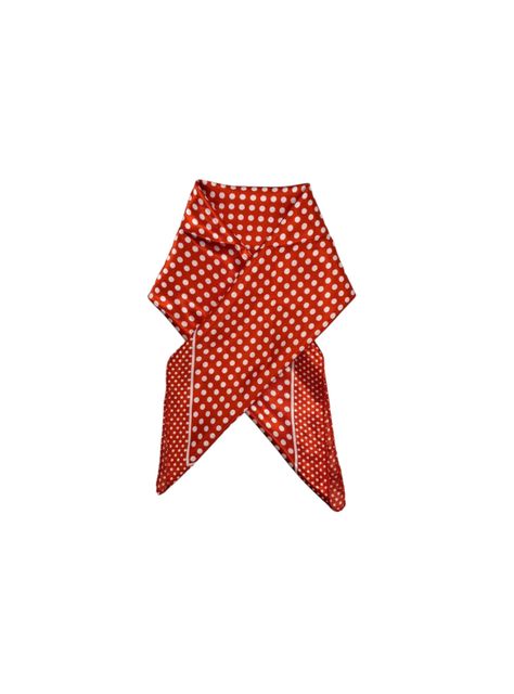 Pañuelo Satinado Mujer Color Rojo con Lunares Blancos 50 x 50 cms-1