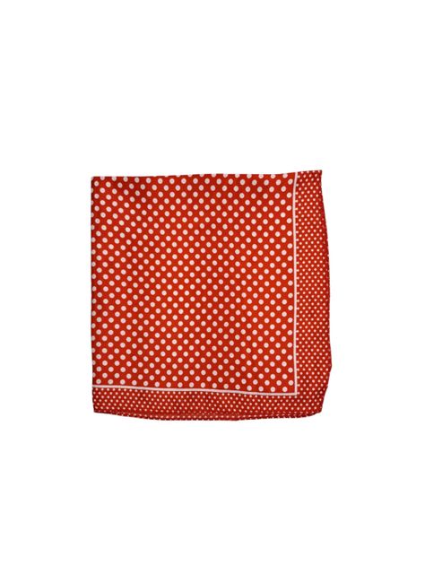 Pañuelo Satinado Mujer Color Rojo con Lunares Blancos 50 x 50 cms-2