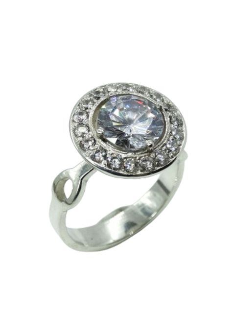 Solitario Plata Halo Circones-0