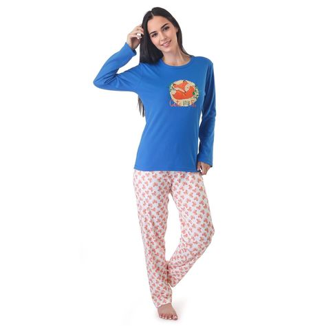 Pijama Mujer Fox Estampado Gamuza-0