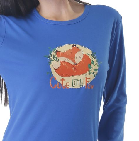 Pijama Mujer Fox Estampado Gamuza-1