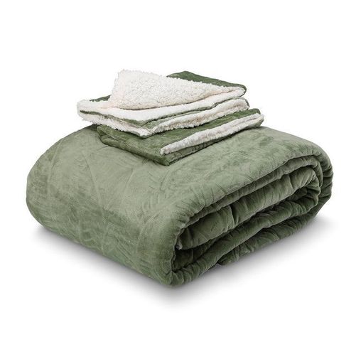 Colcha Flannel Sherpa 1.5 Pl Verde-0