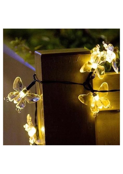 Guirnaldas Solares Mariposa 4m Amarilla Luz Decorativa Jardin Solar-2