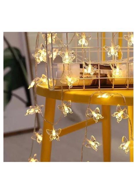 Guirnaldas Solares Mariposa 4m Amarilla Luz Decorativa Jardin Solar-4