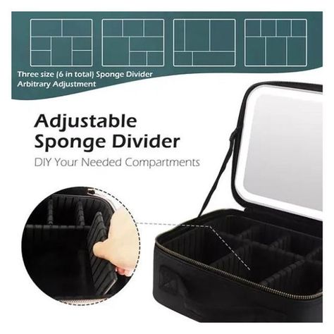 Bolsa De Maquillaje Con Espejo Y Luz De Viaje, Estuch-2