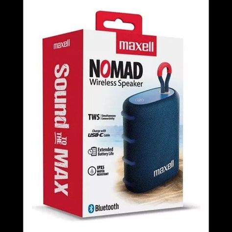 Parlante Portatil Maxell Nomad Tws 15 Horas Ipx5 Color Azul-1