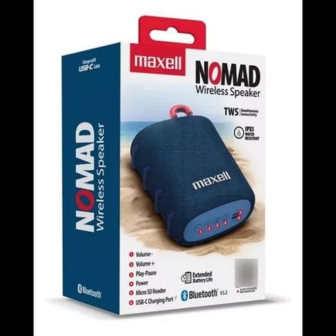 Parlante Portatil Maxell Nomad Tws 15 Horas Ipx5 Color Azul-2