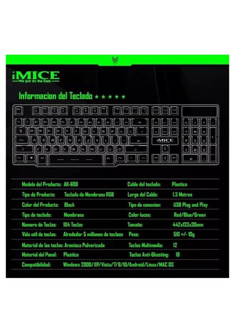 Kit Gamer Premium Imice Teclado + Mouse-5