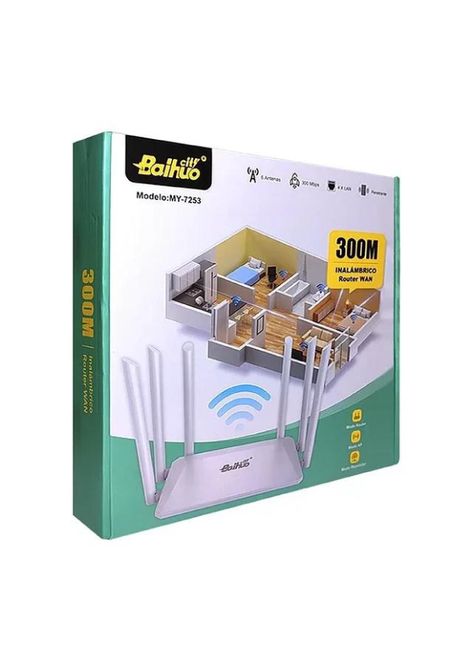 Router Wan Repetidor Inalámbrico 300mbps 6 Antenas My-7253-1