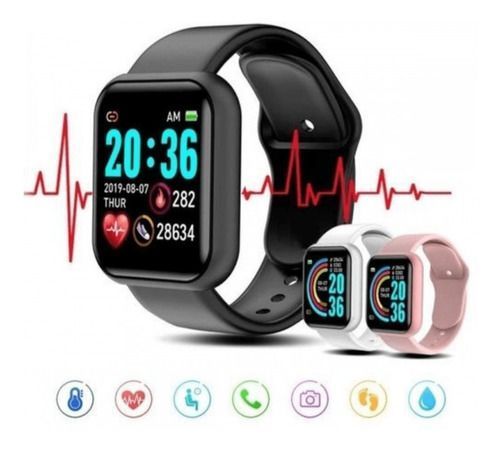 Smartwatch Smart Bracelet D20 Notificaciones Para Samsung y Iphone Negro-3