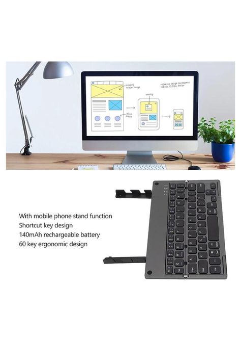 Teclado Bluetooth Plegable Inalámbrico Retráctil Andowl-5