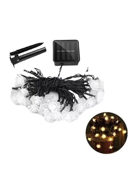 Luces Solares Rosas Led 6m Guirnalda Luces Exterior Cascada-2