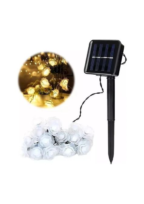 Luces Solares Rosas Led 6m Guirnalda Luces Exterior Cascada-5