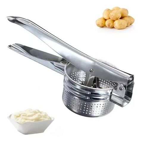 Prensador Aplastador Patatas Frutas Verduras Manual De Acero-0