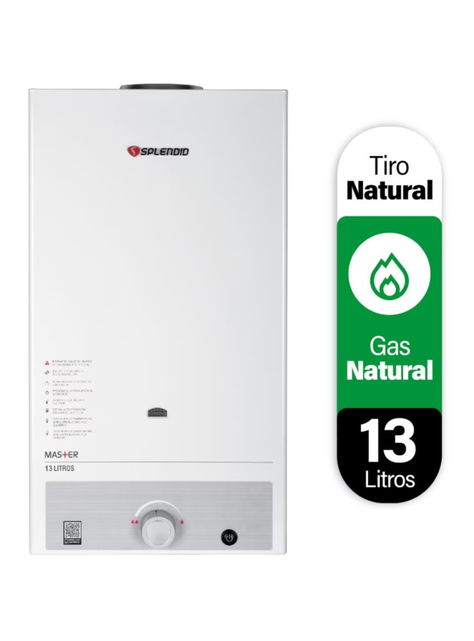Calefont 13 litros Gas natural Tiro natural Splendid-0