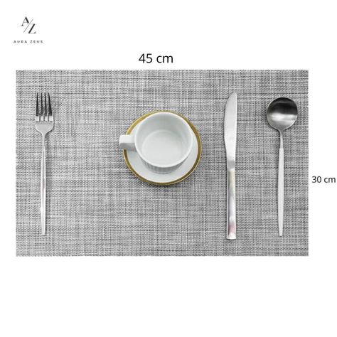 Set De 4 Individuales Para Mesa Mantel Impermeables Liso-1