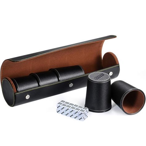 Set De 5 Cachos Cuero PU Dados Cachai Juego De Mesa Familiar -0