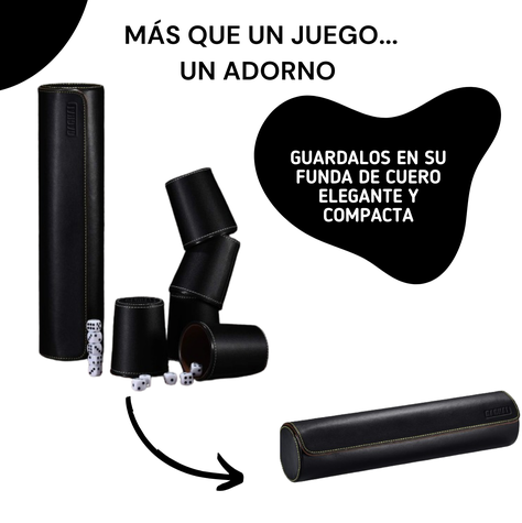 Set De 5 Cachos Cuero PU Dados Cachai Juego De Mesa Familiar -2