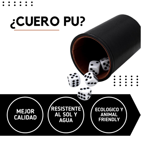 Set De 5 Cachos Cuero PU Dados Cachai Juego De Mesa Familiar -3