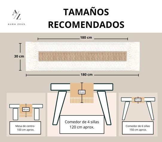 Camino De Mesa Algodon Yute Egipcio Mantel De Centro 180 X 30-3