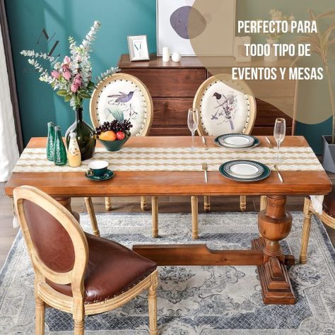 Camino De Mesa Algodon Yute Egipcio Mantel De Centro 180 X 30-4
