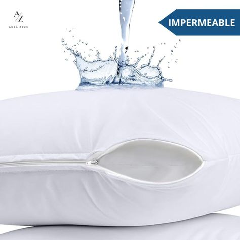 Set De 2 Fundas Para Almohadas Impermeables 50x70 Antimanchas Cierre-1