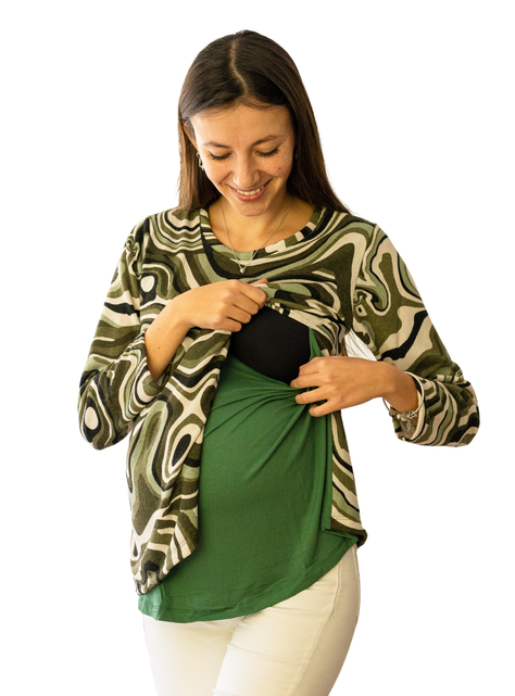 Chaleco Maternal y Lactancia Geo Verde-1