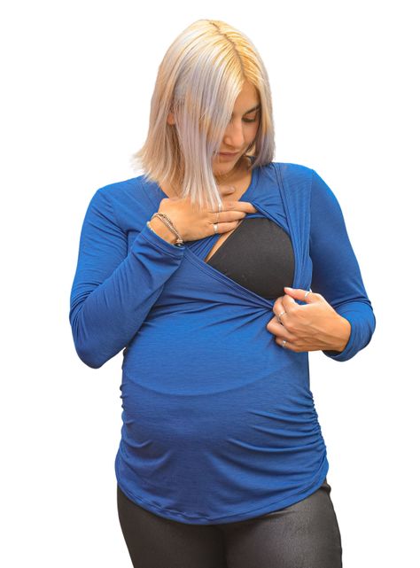 Polera Maternal y Lactancia Índigo-2